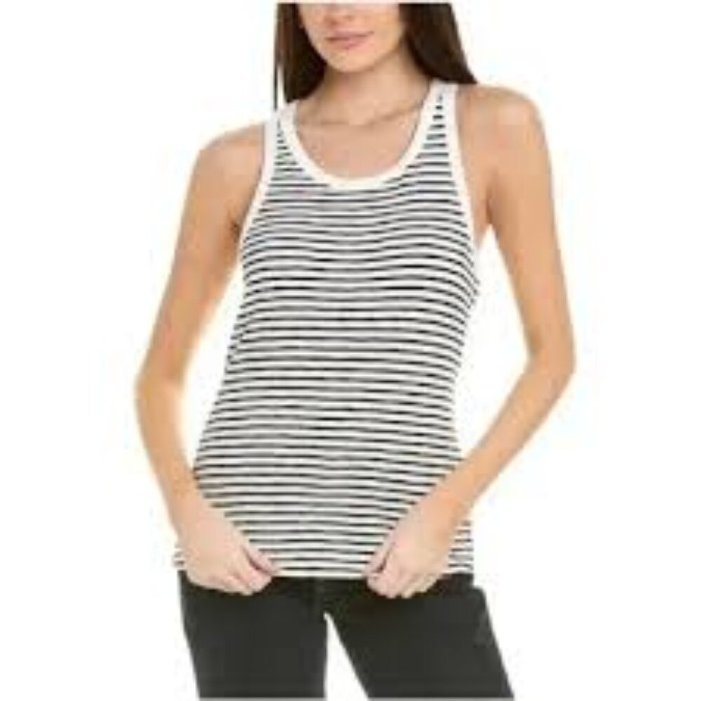 Cabi New NWOT Paragon Tank #4382 Black white stripe Size L